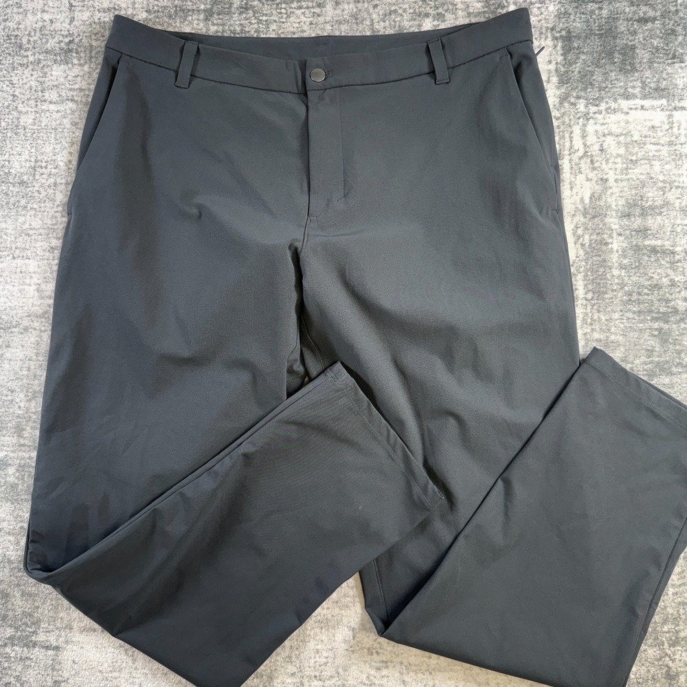 Lululemon Commission Pants Mens 38x30 Gray Slim Fit Warpstreme Stretch Commuter